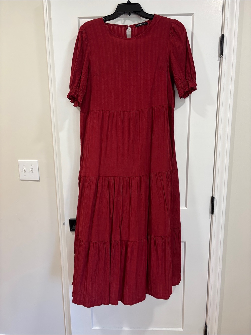 Women’s Red Tiered Midi Dress